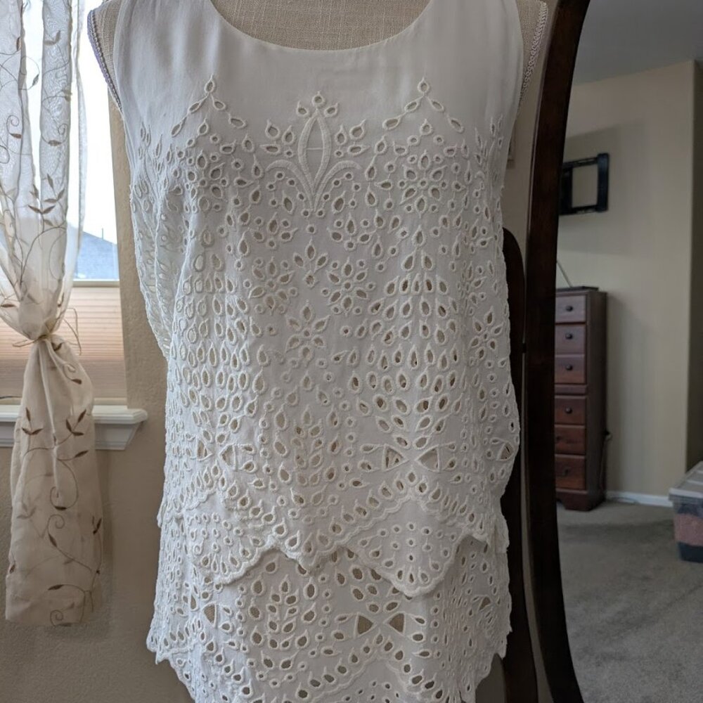 CAbi layered lace tank top